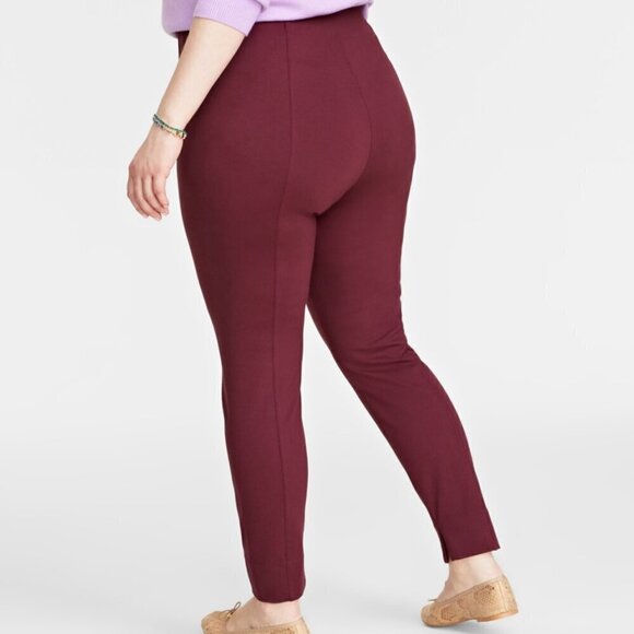 On 34th Burgundy Pull-On Ponté Skinny Leggings / Pants NWT - Picture 2 of 8